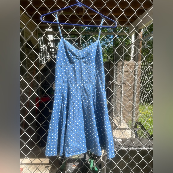 Aeropostale Denim Polka Dot Dress - Picture 1 of 5